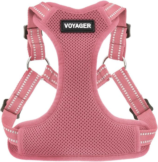 Best Pet Supplies Voyager Adjustable Dog Vest Harness Breathable No Pull Harness for Small, Medium, Large Dogs, Heavy Duty Harness for Walking, Jogging, Easy Step-in, Reflective Stripes - (Pink), XS BestPetSuppliesLLC