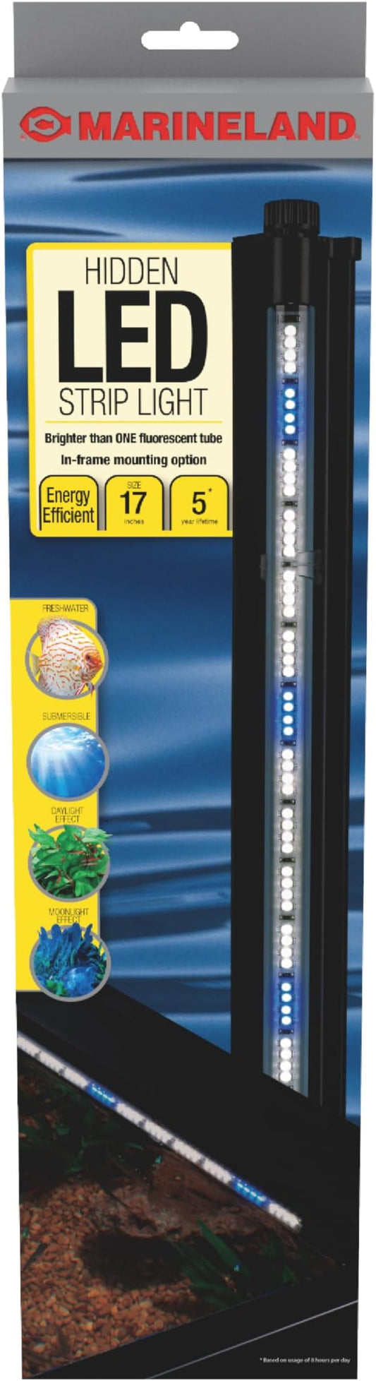 Marineland Hidden LED Strip Light for Aquariums, White and Blue LEDs Marineland