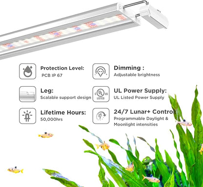Finnex Planted+ 24/7 Aquarium LED Light, 660nm Plant Red, 3.0 Series, 24" Finnex
