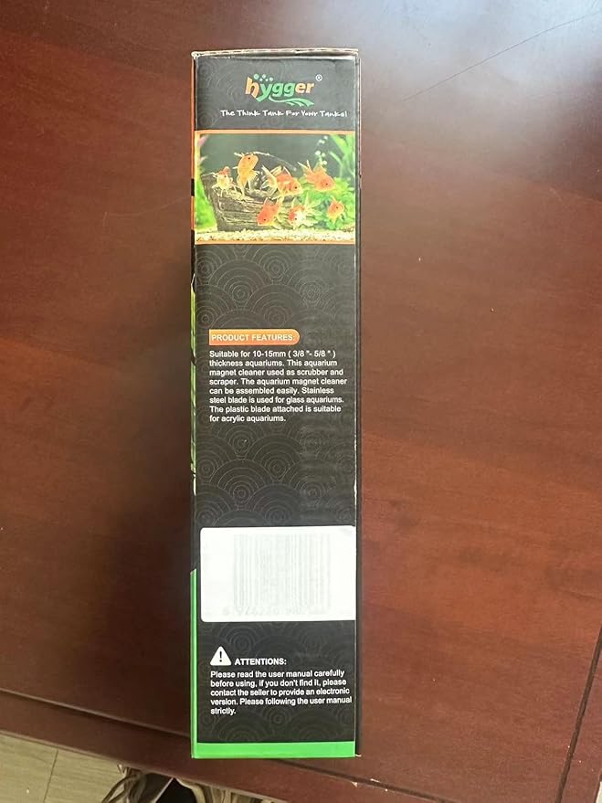 hygger Strong Magnetic Aquarium Glass Cleaner Algae Scrubber Magnet Cleaning Tool with Scraper Blade Floating Brush for 1/5" - 3/8" Glass Tank (Freshwater & Saltwater) Small hygger