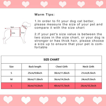 Dxhycc Dog Knitted Sweater Dog Heart Sweater Puppy Sweater Warm Soft Pet Holiday Clothes for Large Cats and Dogs (Pink, L) - PAWPICO