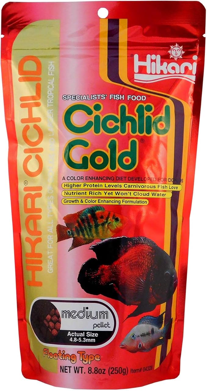 Hikari 8.8-Ounce Cichlid Gold Floating Pellets for Pets, Medium Hikari