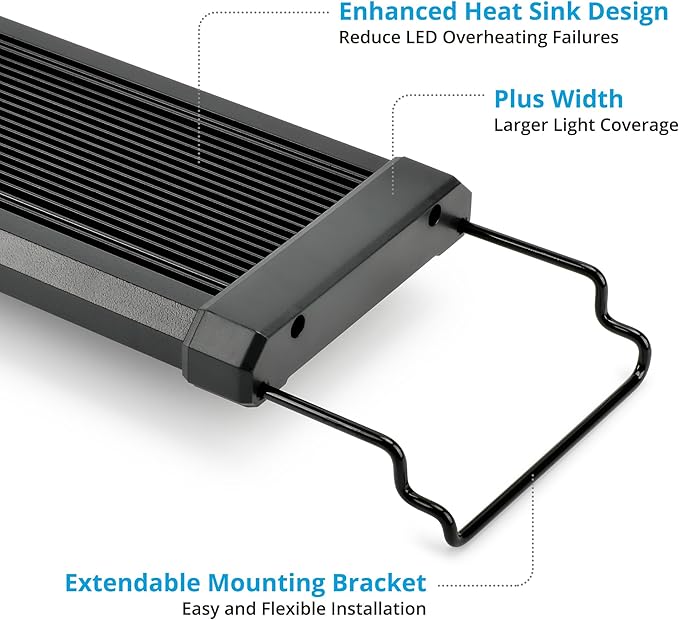 NICREW ClassicLED Plus LED Aquarium Light with Timer, 27 Watts, for 36 to 48 Inch Fish Tank Light, Daylight and Moonlight Cycle, Brightness Adjustable NICREW