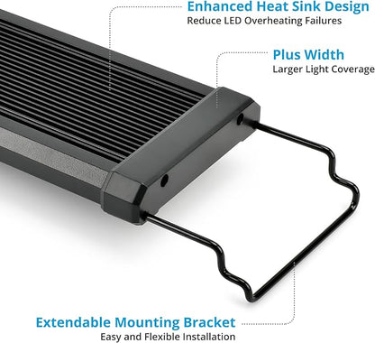 NICREW ClassicLED Plus LED Aquarium Light with Timer, 32 Watts, for 48 to 54 Inch Fish Tank Light, Daylight and Moonlight Cycle, Brightness Adjustable NICREW