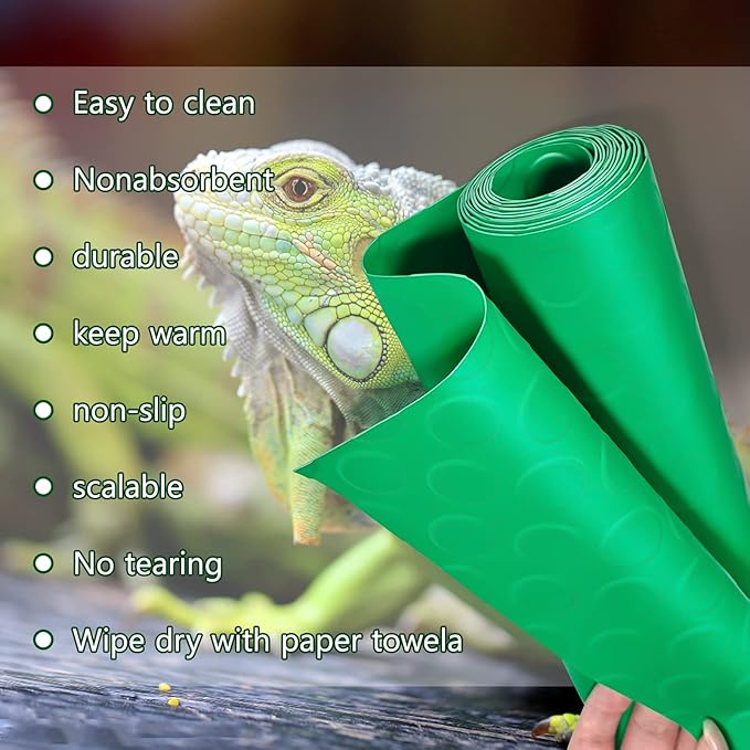 Bearded Dragon Tank Accessories, Reptile Terrarium Carpet Soft Thickening Substrate for Snake, Tortoise, Leopard Gecko, Lizard, Iguana, Non-Adhesive Reptile Habitat Bedding Vodolo