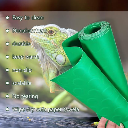 Bearded Dragon Tank Accessories, Reptile Terrarium Carpet Soft Thickening Substrate for Snake, Tortoise, Leopard Gecko, Lizard, Iguana, Non-Adhesive Reptile Habitat Bedding Vodolo
