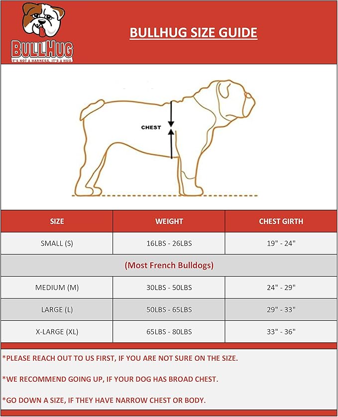 BULLHUG Harness – Made for Larger Chested Dogs Like English Bulldogs, French Bulldogs, Pugs & More. Stops Dogs from Pulling & Choking on Walks (NEON Pink, XL) BULLHUG