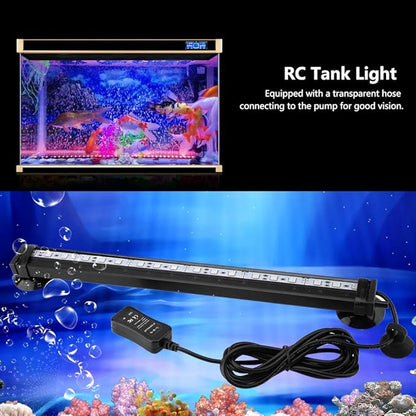 TOPINCN LED Aquarium Light Fish Tank Bubble Light Underwater Led Light with Remote Control + Manual Color Change - Highlight Colorful Aquarium Light Kit(US Plug)(16cm) TOPINCN