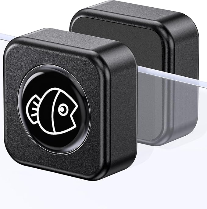 Pawfly Aquarium Magnetic Brush Fish Tank Cleaner 1 Inch Mini Stain Scrubber Pads Aquarium Cleaning Tool for 1/5 Inch Thick Fish Tank up to 10 Gallons (Non-Floatable) Pawfly