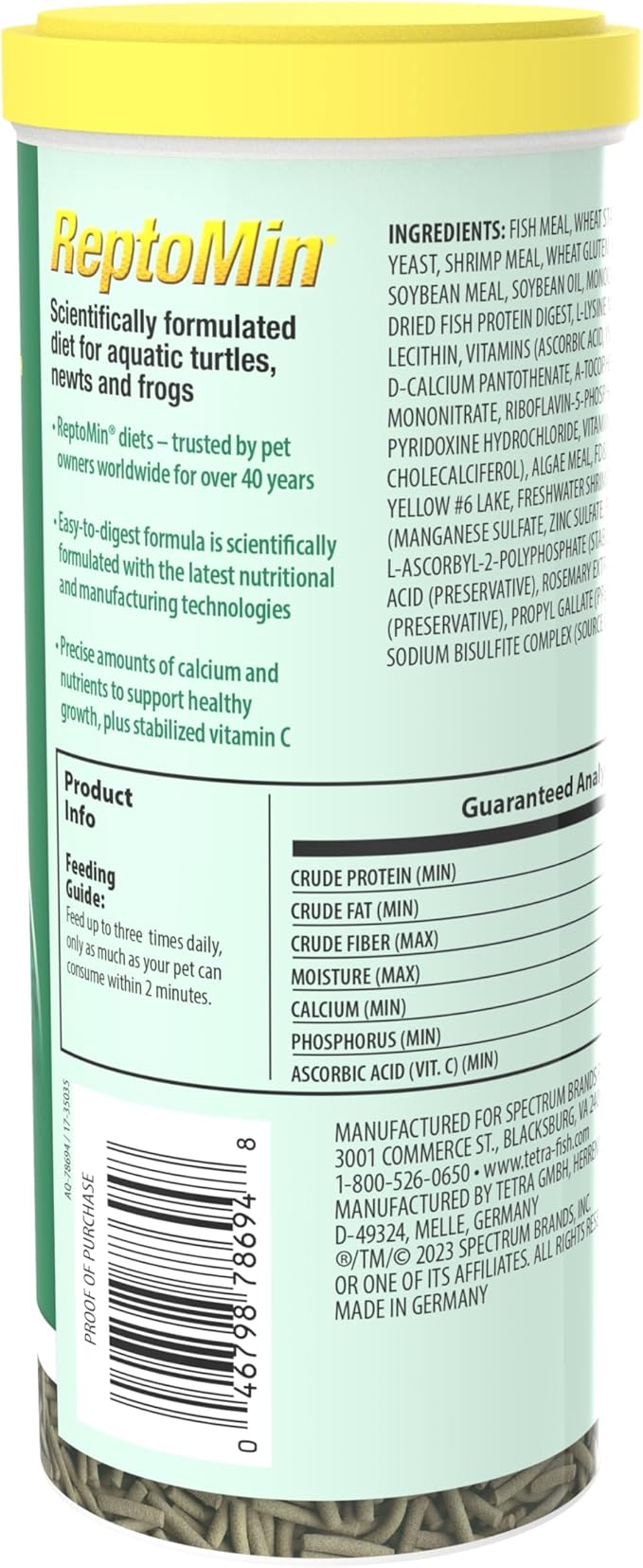 Tetra ReptoMin Floating Food Sticks, Food for Aquatic Turtles, Newts and Frogs, 13.22 oz Tetra