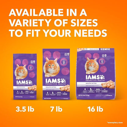 IAMS PROACTIVE HEALTH Healthy Kitten Dry Cat Food with Chicken, 7 lb. Bag - PAWPICO