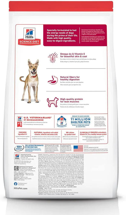 Hill's Science Diet Adult 1-6, Adult 1-6 Premium Nutrition, Dry Dog Food, Chicken & Barley, 45 lb Bag - PAWPICO