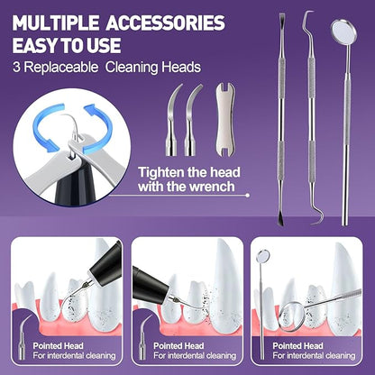 Dog Teeth Cleaning Kit-Dog Tooth Plaque Remover-Ultimate Pet Dental Care Kit - Ultrasonic Teeth Cleaner and Plaque Remover for Dogs | Complete Oral Hygiene Solution-Black VVHOMIFE