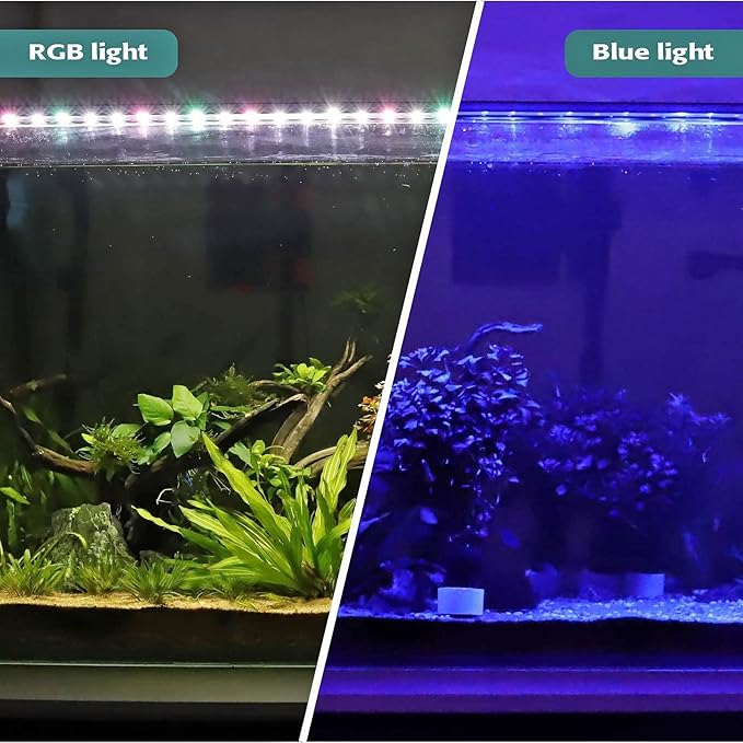 hygger 32W Full Spectrum Aquarium LED Light with 10 Levels of Brightness, White Blue Red Green LEDs,6H8H12H Timer,RGB Light for 46-54IN Freshwater Fish Tank, Aquatic Plants Tropical Ornamental Fish hygger