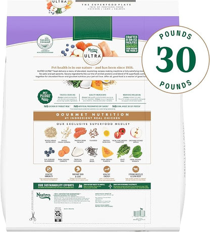 Nutro Ultra Adult Dry Dog Food with a Trio of Proteins from Chicken, Lamb and Salmon, 30 lb. Bag - PAWPICO