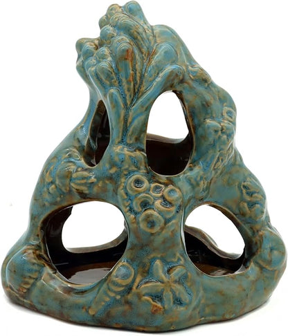 JIHAQUA Aquarium Ceramic Cave Decorations, Betta Fish Tank Accessories, Small Fish Tank Hideaway Decor JIHAQUA