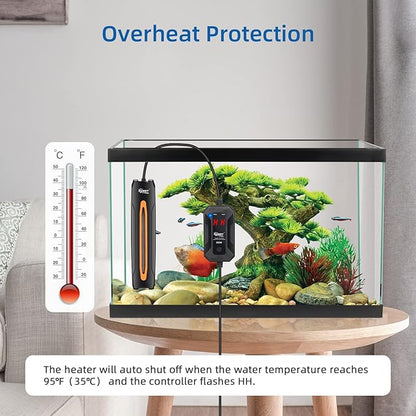 hygger 300W Aquarium Heater, Quartz Fish Tank Heater with LED Digital Display Thermostat Controller for 40-80 Gallon Freshwater Saltwater Tank hygger