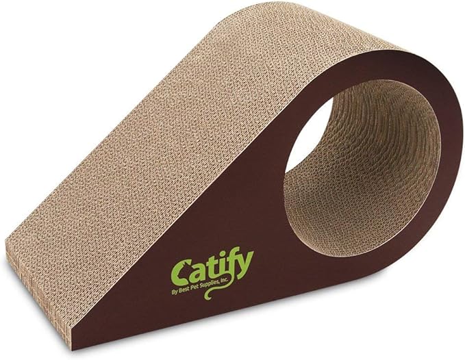Catify by Best Pet Supplies, Inc., Inc., Inc., Droplet Cardboard Cat Scratcher with Catnip (CTM-07) - PAWPICO
