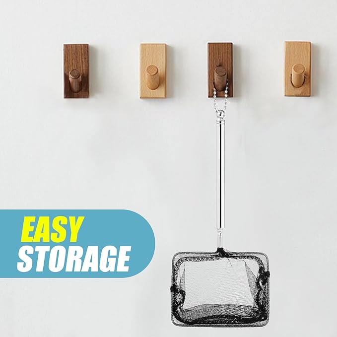 AQUANEAT Fish Net Aquarium,Fish Tank Net,Aquarium Net with Extendable Long Handle (6 Inch) Aquaneat