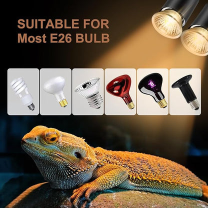 4-Pack 75W UVA UVB Bulbs, Fit E26 Heat Reptile Lamp, Light Turtle Heat Lamp for Reptiles and Amphibian Tanks, Terrariums and Cages, Works with Various Lamp Fixtures Lachesan