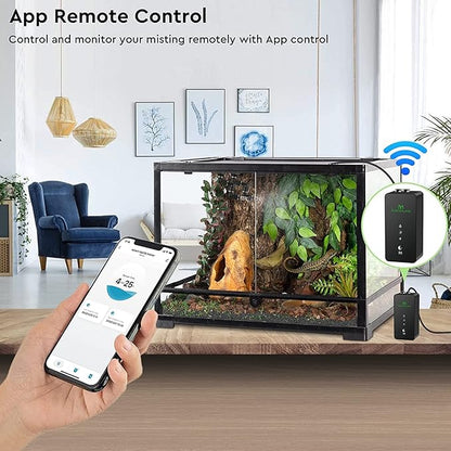 Moistenland WiFi Enabled Reptile Mister for Terrariums, Reptile Misting System for Snake Ball Python Tortoise Lizard Aquarium with 2 Adjustable Misting Nozzles Moistenland