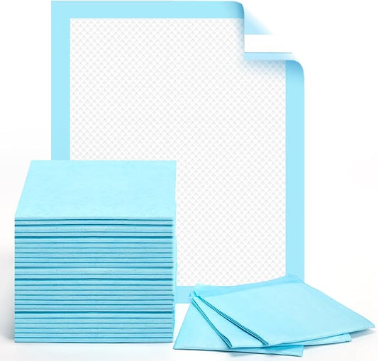 Bed Pads Disposable [50-Pack] Underpads 28x34 Incontinence Heavy Duty Chux Pads Absorbent Polymer Protective Bed Pads, Pee Pads for Kids, Adults & Elderly, Leak Proof - PAWPICO