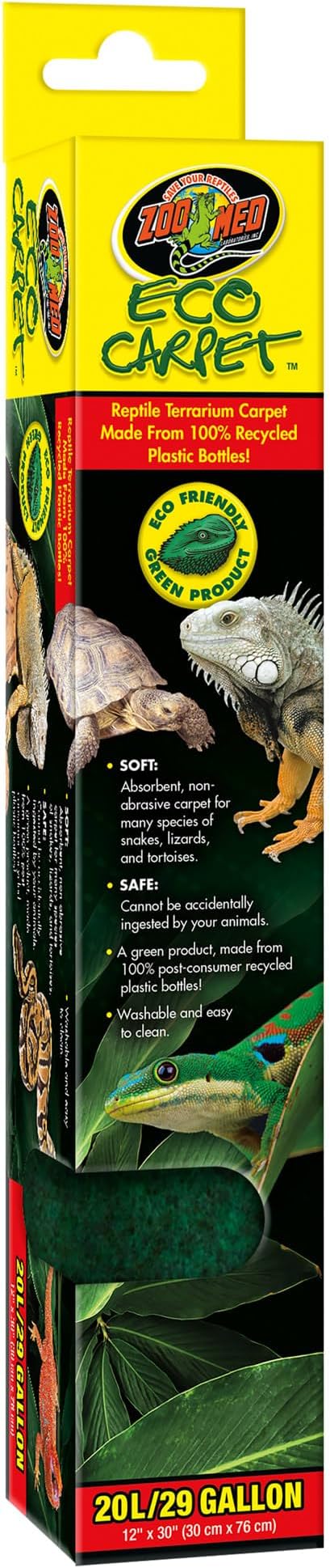 Zoo Med Green Eco Carpet 30" L X 12" W 29 Gallon ZooMed