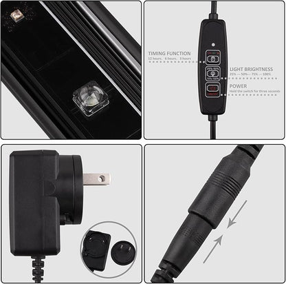 Aiicioo Reptile LED UVB Light - LED Terrarium Light with 3 Timing Function UVB Lamp UVB Bulb 4-Level Brightness Adjustable Lighting for Bearded Dragon Turtle Lizard (watts, 4) AIICIOO