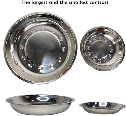 kathson Stainless Steel Whisker Relief Cat Bowl, 4 pcs Shallow and Wide Bowls, Pet Cat & Dog Feeding Large Dishes Fits with Elevated Stands Pet Bowl Stand (9.44 Inch Dia.) - PAWPICO