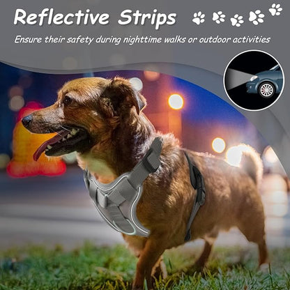 AUROTH Dog Harness for Large Dogs, Dog Vest Harness Large Size Dog, Large Dog Harness, No Pull Dog Harness for Large Dogs with Handle, Grey L AurothPets