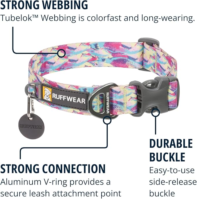 Ruffwear, Front Range Dog Collar, Durable and Comfortable Collar for Everyday Use, Spring Fade, 14"-20" RuffwearInc