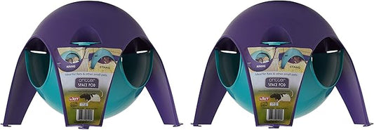 Lixit Igloos and Hideaways for Guinea Pigs, Rats, Mice, Hamsters, Gerbils and Other Small Animals (Assorted Pack of 2, Large Space Pod) Lixit