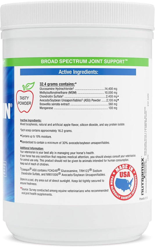 Nutramax Cosequin ASU Joint Health Supplement for Horses - Powder with Glucosamine, Chondroitin, ASU, and MSM, 500 Grams NutramaxLaboratories