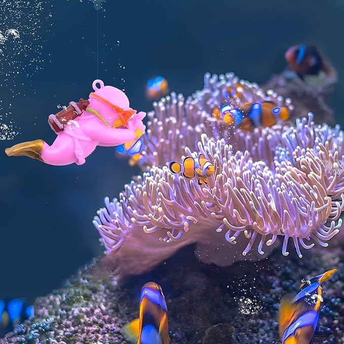 onesimcr Floating Fish Tank Decorations, Aquarium Decorations, Lovely Diver Fish Tank Decorations, Floating Device Fish Tank Accessories，Suitable for All Kinds of Fish Tanks(Purple)… onesimcr