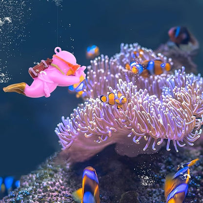 onesimcr Floating Fish Tank Decorations, Aquarium Decorations, Lovely Diver Fish Tank Decorations, Floating Device Fish Tank Accessories，Suitable for All Kinds of Fish Tanks(Purple)… onesimcr