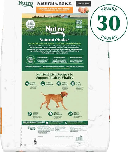Nutro Natural Choice Adult Dry Dog Food, Chicken and Brown Rice Recipe 30 lbs. - PAWPICO