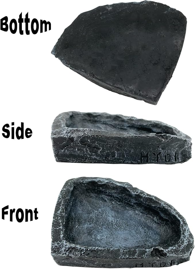 Reptile Water Dish Food Bowl, 2 Pack Reptile Feeding Dish Corner Bowl, Reptile Terrarium Bowls for Bearded Dragon Lizard Frog Gecko Tortoise Hermit Crab CATENESS