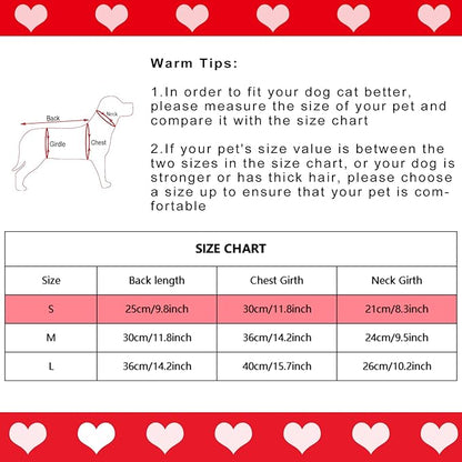 Dxhycc Dog Knitted Sweater Dog Heart Sweater Puppy Sweater Warm Soft Pet Holiday Clothes for Small Cats and Dogs (Red, S) - PAWPICO