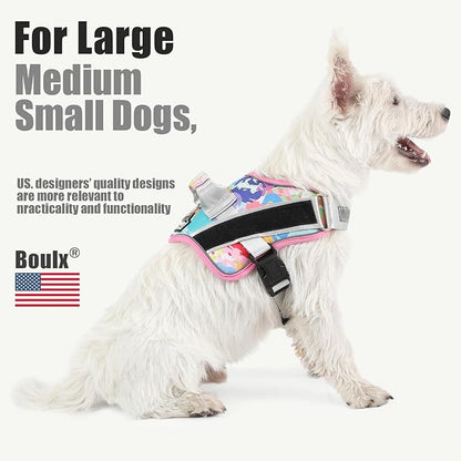 Bolux Dog Harness, No-Pull Reflective Dog Vest, Breathable Adjustable Pet Harness with Handle for Outdoor Walking - No More Pulling, Tugging or Choking (Small (Pack of 1), OilPainting) Bolux