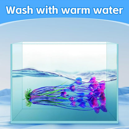 AQUANEAT Artificial Aquarium Plants, Fish Tank Plants Plastic, Aquarium Decor Large, 15.5 inch Purple Fish Tank Decorations, 2pcs Aquaneat