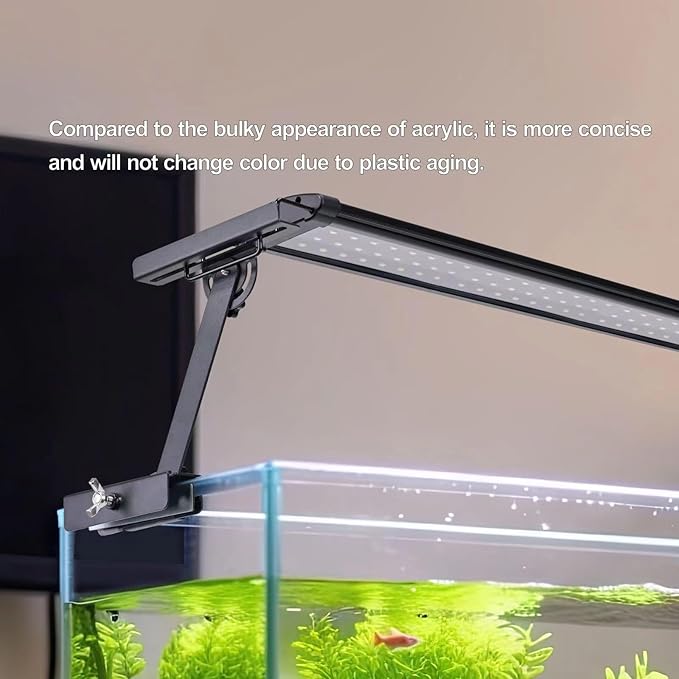 Aquarium Light Riser 0-6.5 Inch High Adjustment Fish Tank LED Aquarium Light Stand Support Width <=4.9 Inches Rust -Proof Metal Material, 12 Kg of Carrying Capacity DONGWUZHIDAO