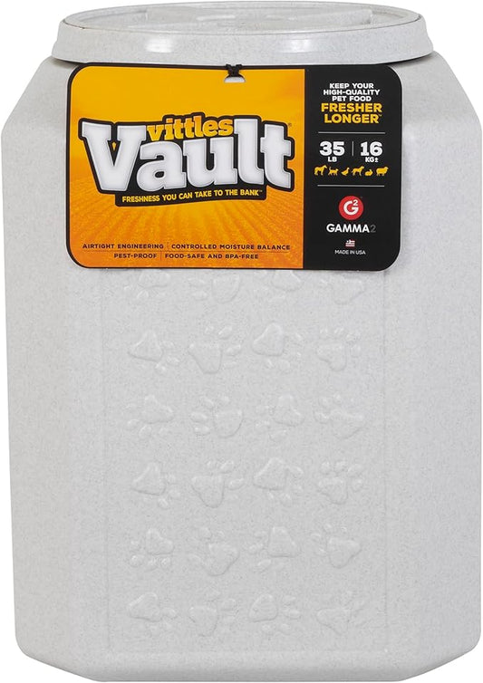Gamma2 Vittles Vault Airtight Dog Food Storage Container - Fits up to 35 Pounds of Dry Pet Food - Perfect for Cat and Puppy Kibble - BPA-Free Plastic - Made in the USA - 12" L x 16.75" H - PAWPICO