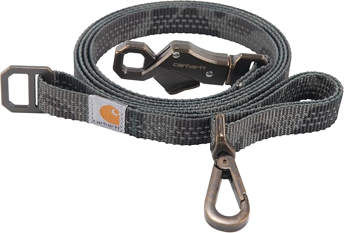Carhartt Pet Durable Nylon Webbing Leashes for Dogs, Reflective Stitching for Visibility, Duck Camo Tarmac, Small Carhartt