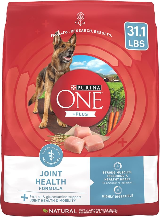 Purina ONE Plus Joint Health Formula Natural With Added Vitamins, Minerals and Nutrients Dry Dog Food - 31.1 lb. Bag - PAWPICO