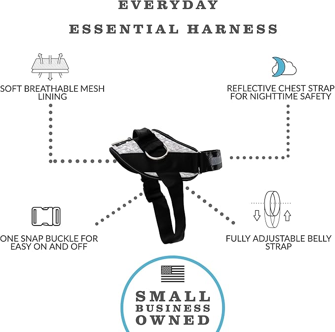 ShawnCo Essential Dog Harness, No-Pull Pet Vest with 3 Leash Clips, No Choke, Reflective, Adjustable and Padded, for Easy Walking and Training for Small, Medium and Large Dogs (Arctic Camo, XS) SHAWNCO
