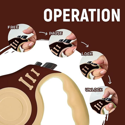 Retractable Dog Leash Automatic Telescopic Tractor Dog Tape, Pet Tape 10/16 FT Durable and Convenient, with Non-Slip Handle, Suitable for Small and Medium-Sized Dogs LIEVUIKEN