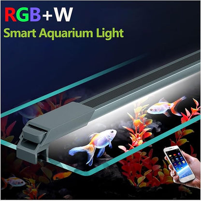 Smart Aquarium Light with App Timer, Dynamic Lighting Landscape for 23-27 Inch Fish Tank, 7/24 Auto Power On/Off, RGBW Full Spectrum Aquarium Lighting Jenklight