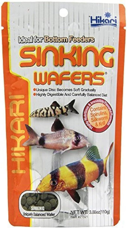 Hikari Tropical Sinking Wafers for Catfish, Loaches and Bottom Feeders 3.88 Ounces [2-Pack] Hikari
