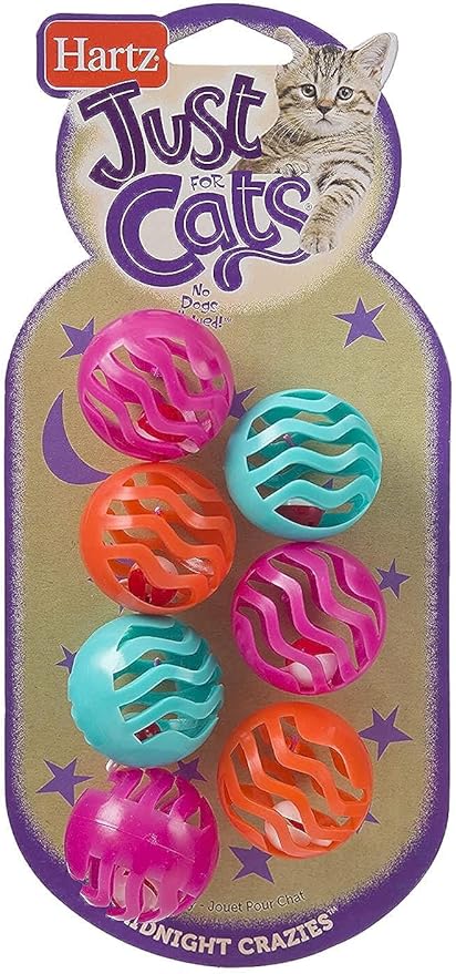 Hartz Just For Cats Midnight Crazies Cat Toy Balls - Assorted, for All Breed Sizes - PAWPICO
