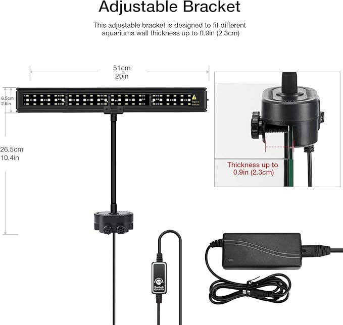 IREENUO Aquarium LED Light, Full Spectrum Fish Tank Clip on Light with Remote, Color Changing Lighting for Reef Coral Aquatic Plants and Fish Keeping (16W（20.4 inch）) SpeciallyforyourpettoprovideavarietyofqualityproductsYearsofresearchexperienceinpetwarmcoattoprovideyourpetwiththewarmestprotectioninwinter